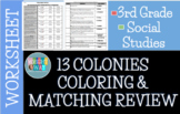 13 Colonies Review Worksheets