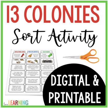 Preview of 13 Colonies Sort Activity with Google Slides™