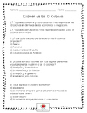 Thirteen Colonies Test/Examen de Las Trece Colonias  (Spanish)