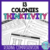 13 Colonies Thinktivity™ Reading Comprehension - Colonial America
