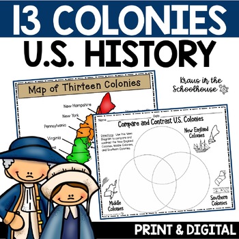Preview of 13 Colonies Activities and Worksheets | Thirteen Colonies Unit