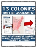 13 Colonies - Timeline Assignment (Handout, Teacher Key, R