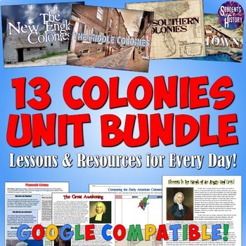 Preview of 13 Colonies Unit Plan Plan Bundle: Activities,  Projects, Maps, & Lessons