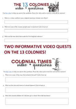 Preview of 13 Colonies Video Quest Bundle