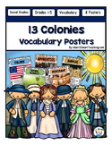 13 Colonies Vocabulary Posters Word Wall | Bulletin Board