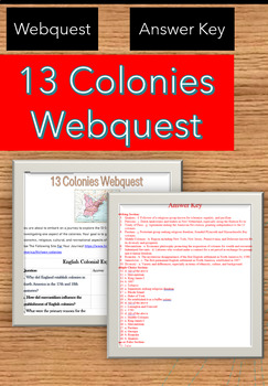 Preview of 13 Colonies Webquest