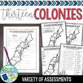 13 Colonies Worksheets and Tests