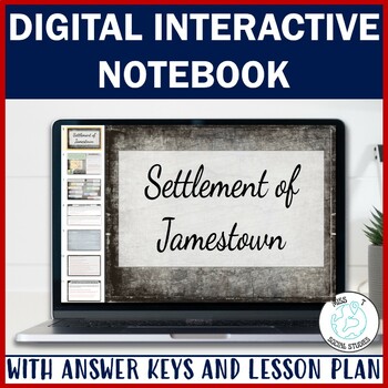 Preview of 13 Colonies activities: Colonial America Jamestown: Digital Interactive Notebook