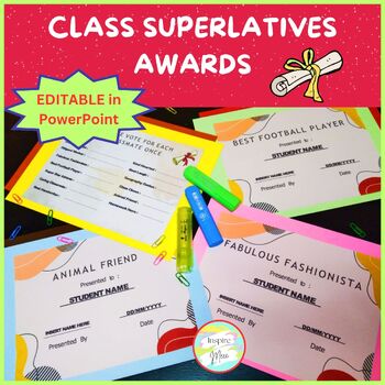 Preview of 13 Editable Class Superlatives End of the Year Awards