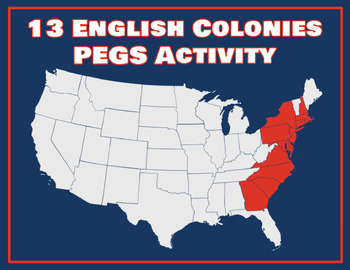Preview of 13 English Colonies PEGS Activity