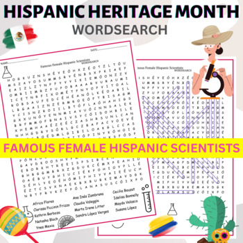 Preview of 13 Famous Female Hispanic Scientists Word Search