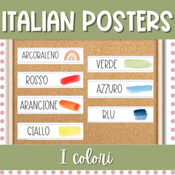 Preview of 13 ITALIAN Color Posters | Word Wall Cards | Classroom Decor | I Colori