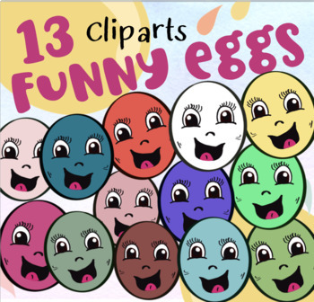 Preview of 13 Lovely egg faces clipart  - so cute - not only during Easter / springtime
