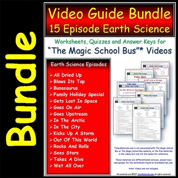 Preview of A Differentiated Bundle, Quiz, Ans for Magic School Bus * - Earth Science