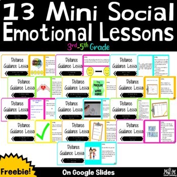 Preview of 13 Mini Social Emotional Lessons - Grades 3-5 / On PowerPoint or Google Slides