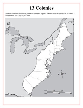 13 Original British Colonies Blank Map by Kathryn B | TpT
