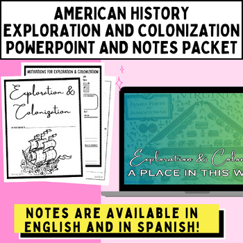 Preview of 13 Original English Colonies American History PowerPoint and Notes Packet