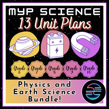 Preview of MYP Middle School Science Unit Plans - Physics / Earth and Space Science Bundle