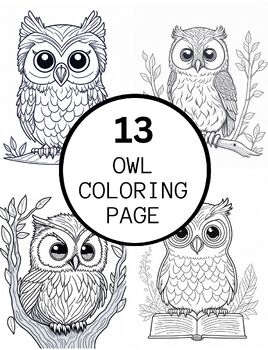 Preview of 13 Realistic Owl Coloring Pages For Teens And Adults