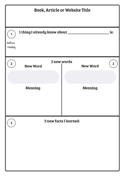 research note taking graphic organizer pdf