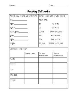 Preview of 13 Rounding Worksheets (Bell works)