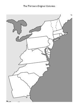 13 (Thirteen) Original Colonies Blank Map by MrFitz | TpT