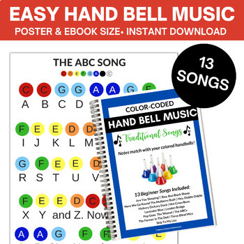 Preview of 13 Traditional Hand Bell Songs Ebook- Digital Download