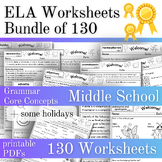 130 ELA Worksheets - English Language Arts Core Curriculum