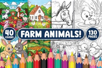 Preview of 130 Farm Animals Coloring Pages summer coloring sheets 2024 for kids
