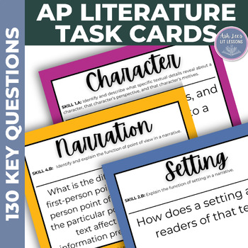 Preview of Key Questions Task Cards | AP Literature Course Framework | 130 Total Cards