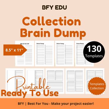 Preview of 130 Printable Brain Dump 8.5x 11