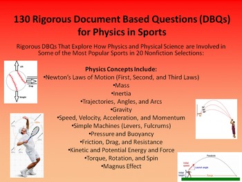 Preview of 130 Rigorous Physics in Sports Document Based Questions – w/Answer Key