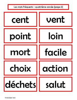Mots fréquents - Échantillon GRATUIT - French Sight Words