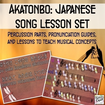 Preview of Akatonbo: Japanese song lesson set to teach pentatonic, 3/4, rounds