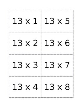 13s multiplication table games