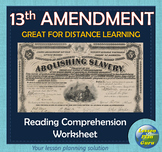13th Amendment Reading Comprehension Activity | PDF & Goog