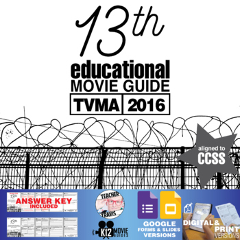 Preview of 13th Documentary Movie Guide | Questions | Worksheet | Google Form (TVMA - 2016)