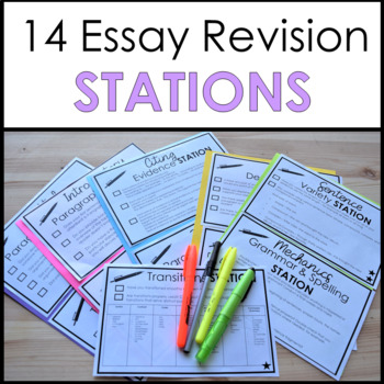 Preview of 14 Argument Essay Revision Stations - Editable and PDF Versions