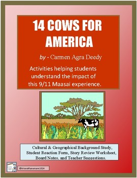 Preview of 14 COWS FOR AMERICA: 9/11 Reading & Activities