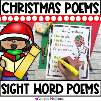 Preview of 14 Christmas Sight Word Poems | Shared Reading | Sight Word Activity
