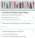14 Cows for America Comprehension Check