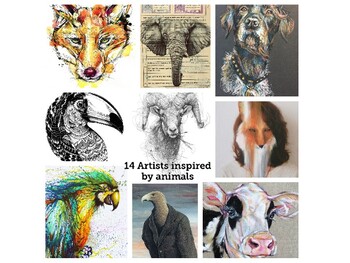 Preview of 14 Different  "Animal" Artists, lots of images and student sketchbook pages