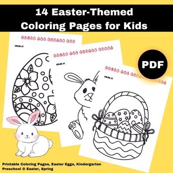 Preview of 14 Easter-Themed Coloring Pages for Kids and Printable Easter Coloring Pages