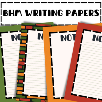 Preview of 14 February Black History Month Stationery Lined & Unlined Writing Papers