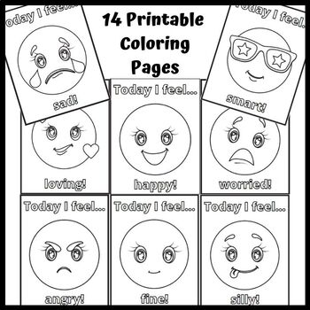 Emotions Coloring Pages Worksheets Teaching Resources Tpt