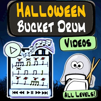 Preview of 14 Halloween Bucket Drum Play Along Videos For All Levels!