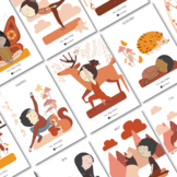 14 Printable Fall Yoga Cards, Autumn themed | Back to scho
