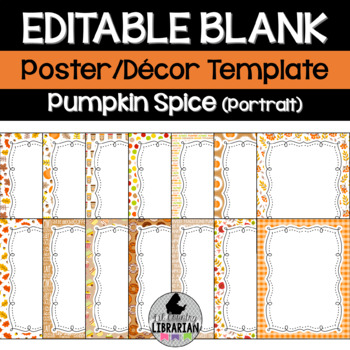 Preview of 14 Pumpkin Spice Editable Poster Templates Portrait PPT or Slides™