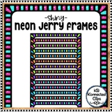 14 Shiny Neon Jerry Frames Clip Art Borders