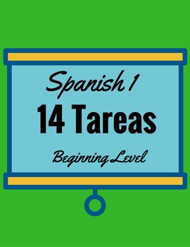 Preview of Spanish 1 Tareas!  14 Original Written Assignments  Get Ready for 2024-25!